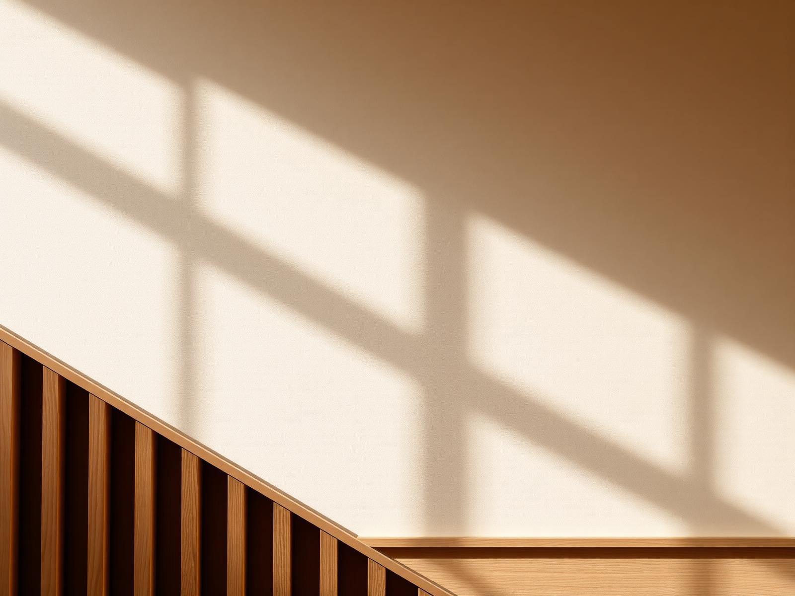 Haz de luz sobre madera y pared verde